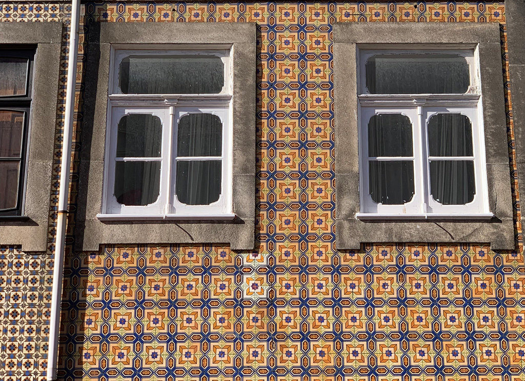 A tile pattern or browns in Lisbon