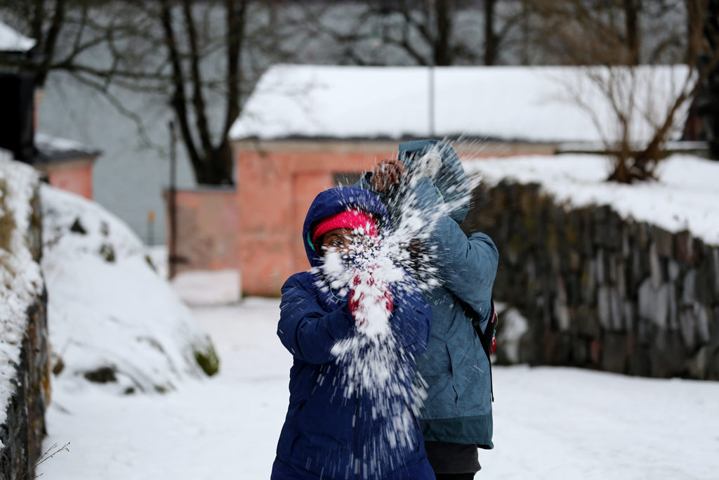 Oh What fun it is to play in the snow in Finland