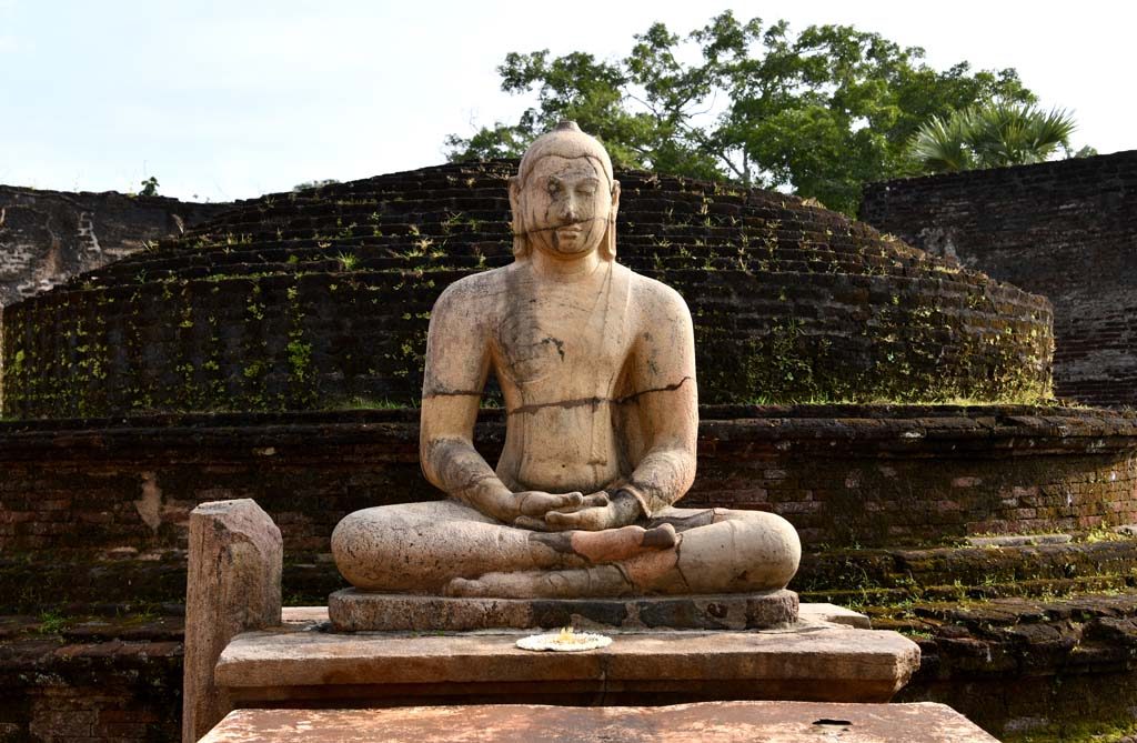 Polonnaruwa buddha in central dagaba in the Vatadage in Sri Lanka