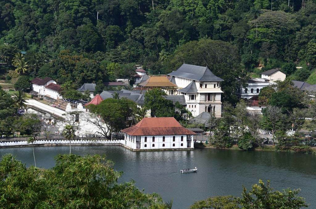 The view from the Temple of the Sacred Tooth Relic in Sri Lanka.