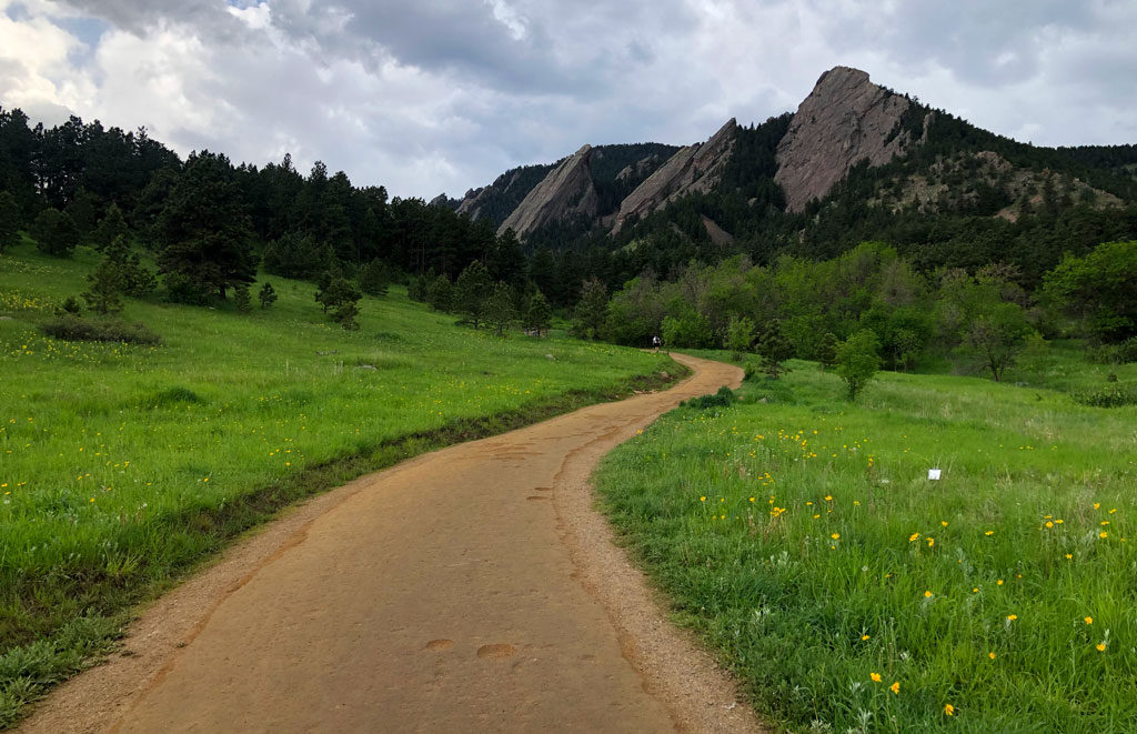 In this trip I hiked up to the base of the three flatirons (rock structures) in Chautauqua park, Boulder