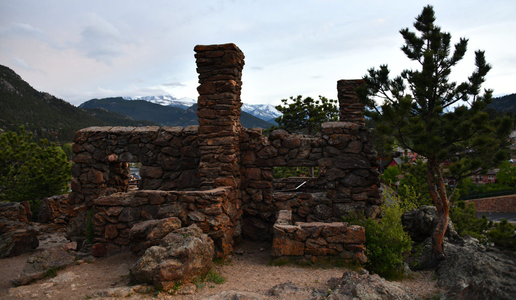 Ruins of Albert Birch's house still provide spectacular views of the Rockies in Estes Park.