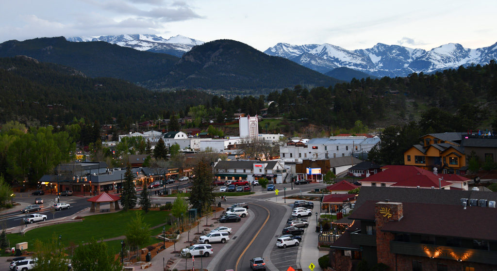 Looking onto Estes Park from Albert Birch's house at the top of the hike in Estes Park.