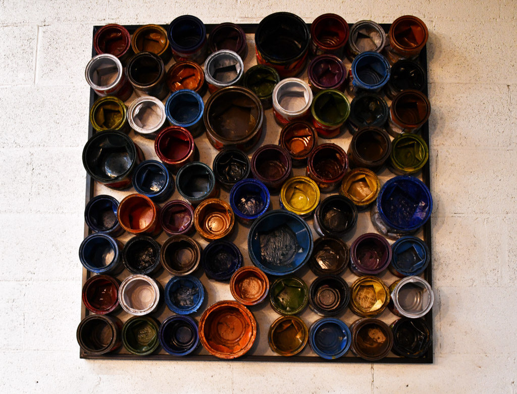 Wall art from paint cans