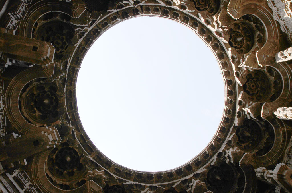 A view of the heavens - Circular ceiling in the Swarga Mandap of Khidrapur's Kopeshwar temple.