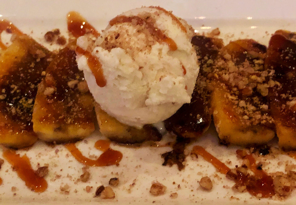 Dessert anyone? Fried banana and ice cream topped with caramel and toasted nuts at Famoso Neapolitan Pizzeria.