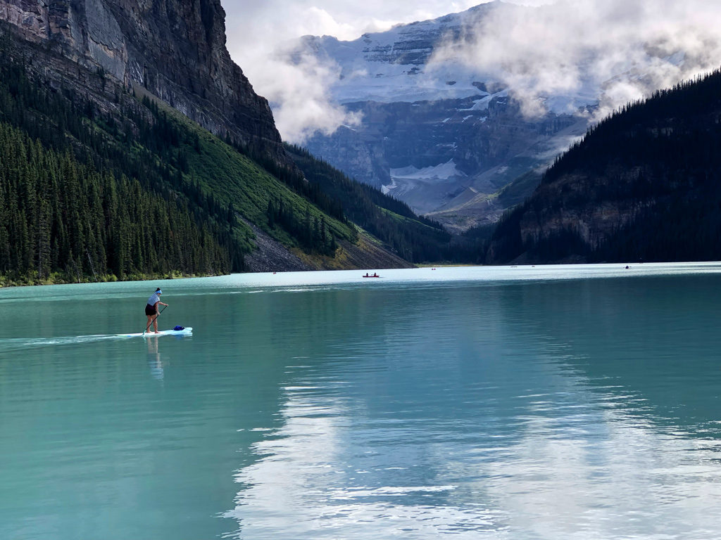 Paddleboarding on Lake Louise