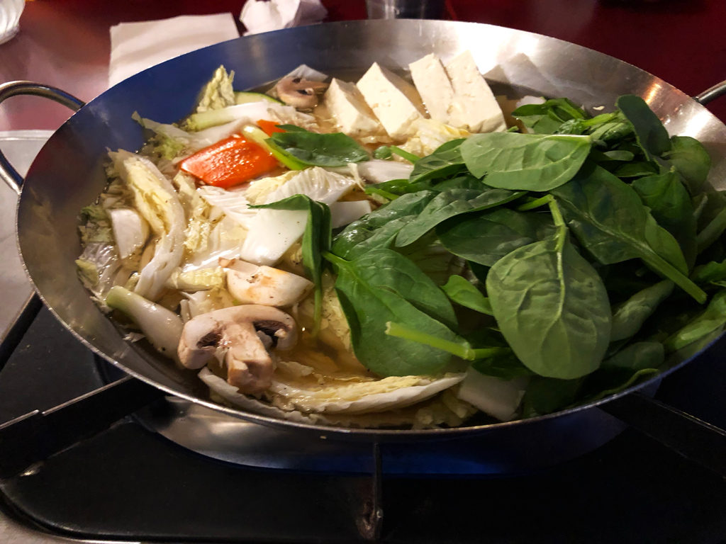 Korean hot pot in Banff, our lask supper when touring Canadian Rockies.