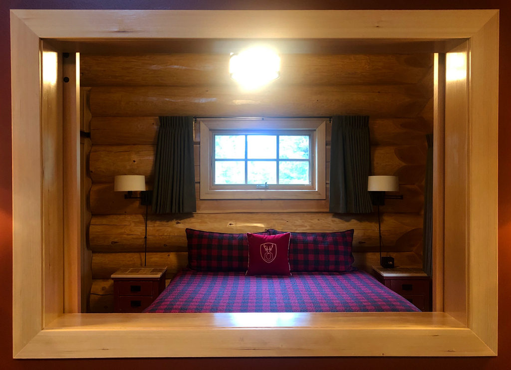 Bedroom in Alpine village cabin in Jasper