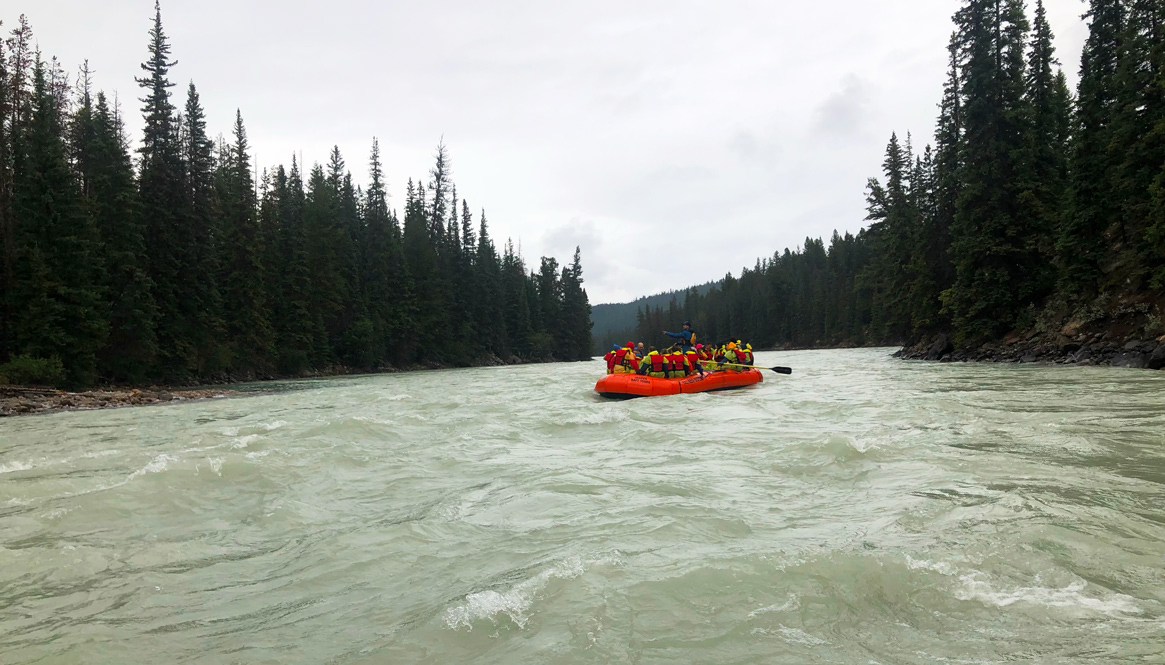 Rafting in the Canadian Rockies on Athabasca River