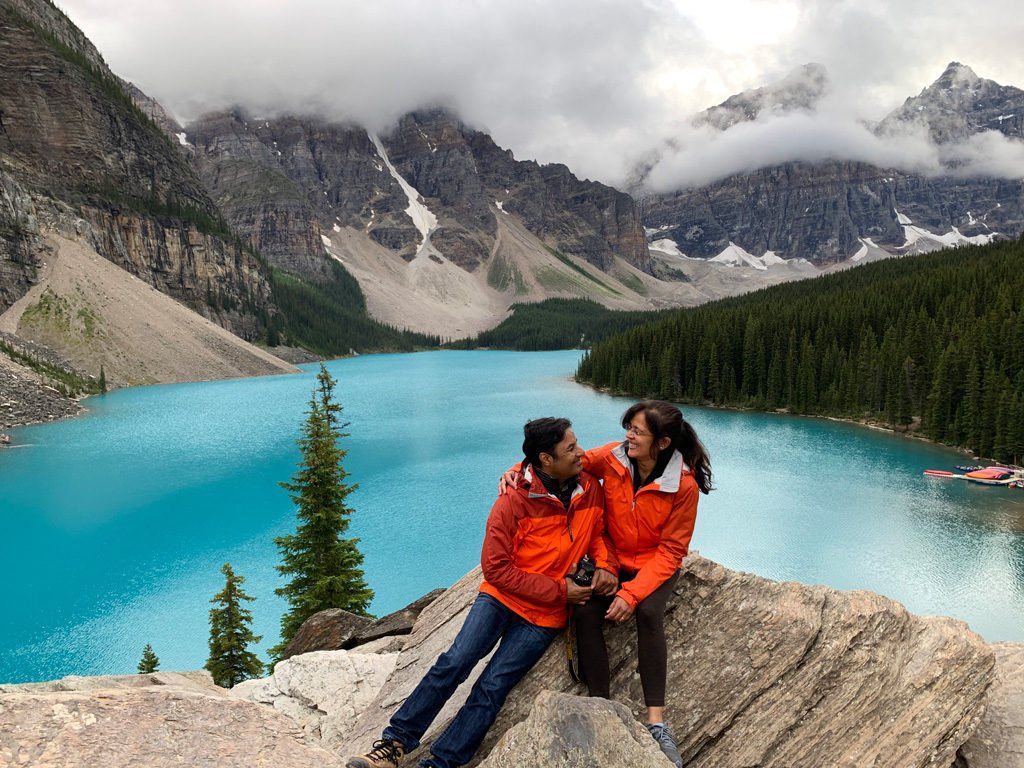 At Moraine Lake in Banff National Park