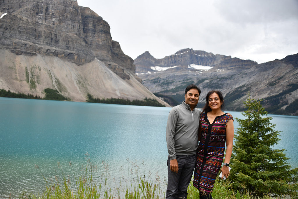 A stop at Bow Lake on Ice field Parkway in Banff National Park