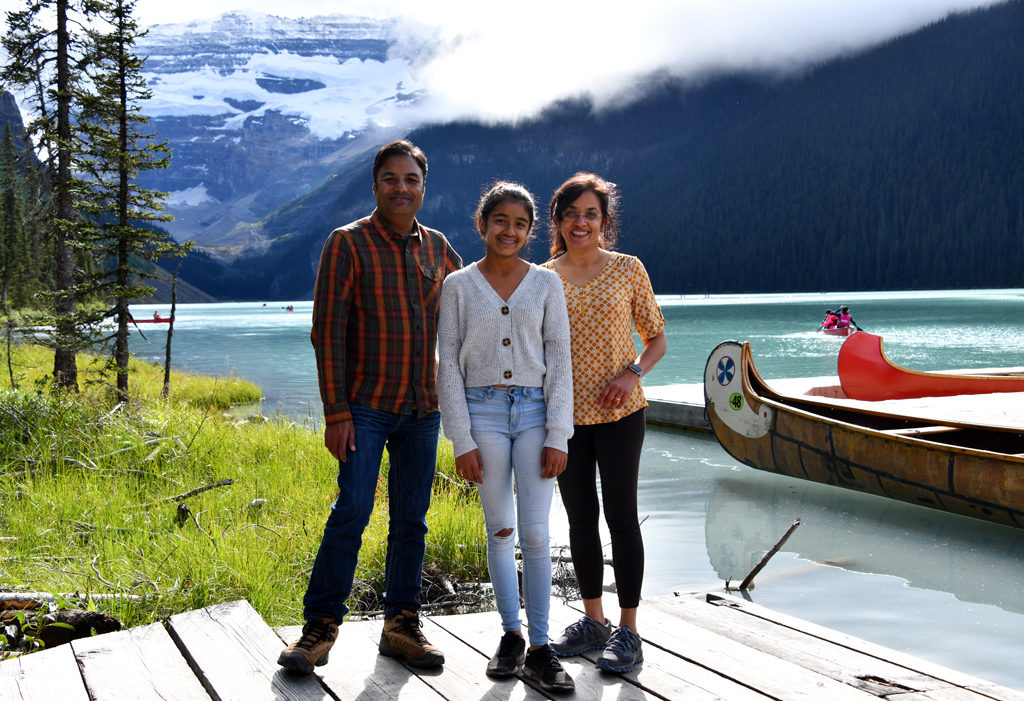 After a fun canoe experience on Lake Louise, Banff NP, Alberta, Canada