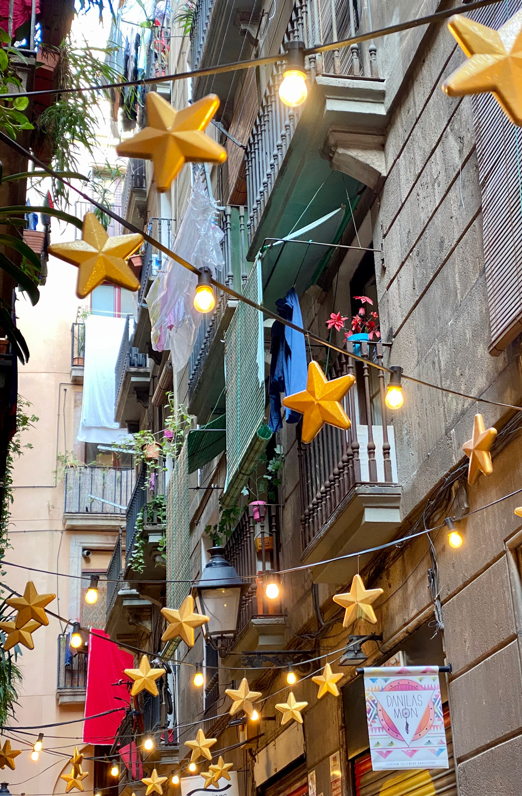 Streets of Barcelona are all decked up for the holidays.