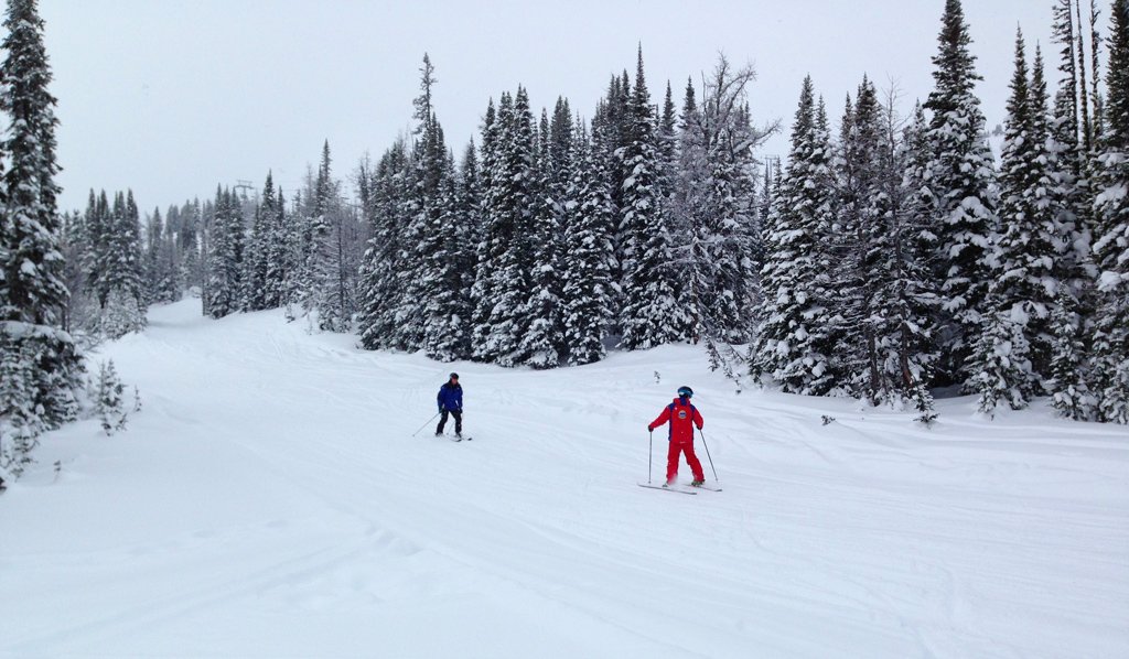 Ski the Big 2 in Banff National Park - the top thing to do in Banff in winter.