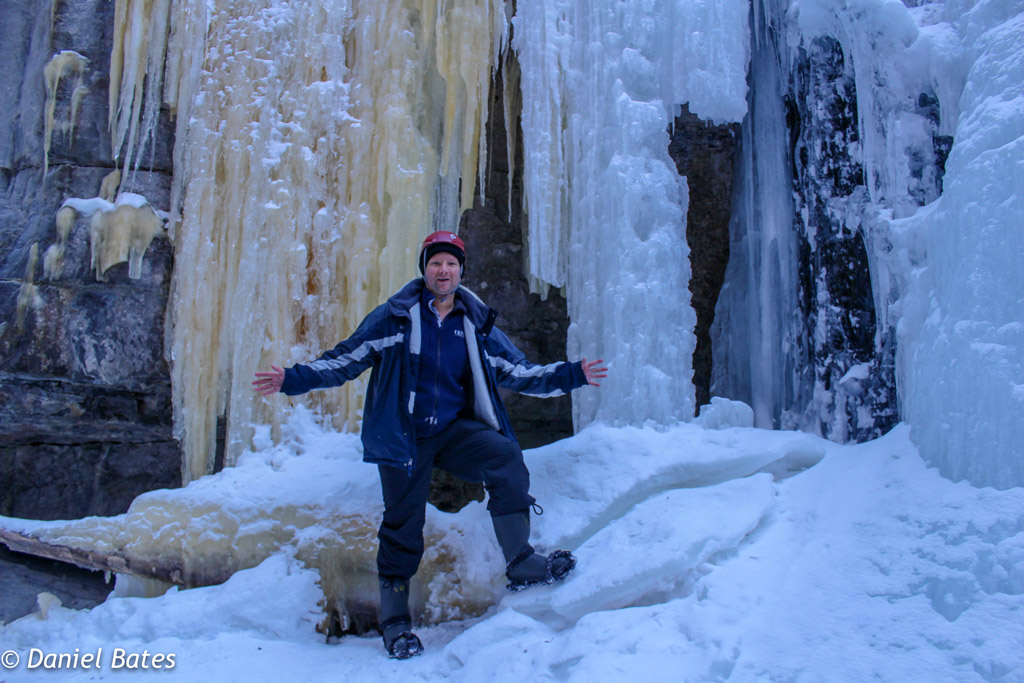 Ice walk in Maligne Canyon in Jasper National Park in the Canadian Rockies