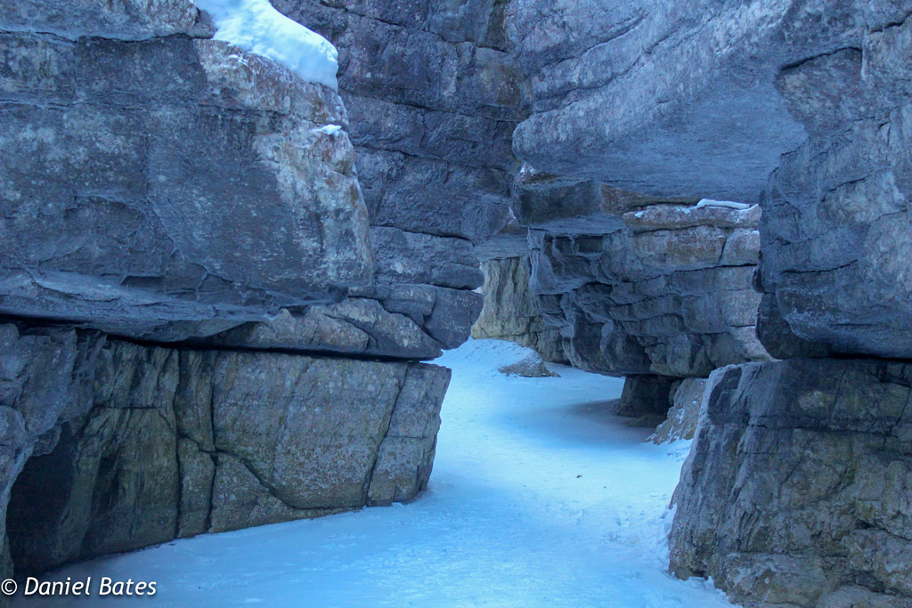 Ice walk in Maligne Canyon in Jasper National Park in the Canadian Rockies