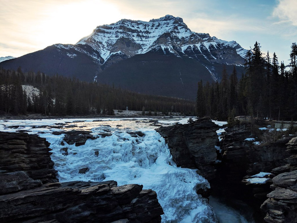 Athabasca Falls in Alberta, Canada.