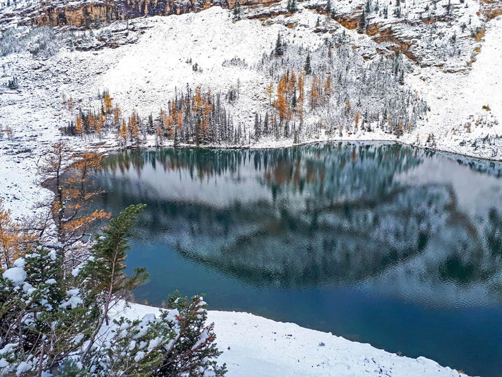 hike to Lake Agnes tea house trail near Lake Louise, Alberta, Canada.