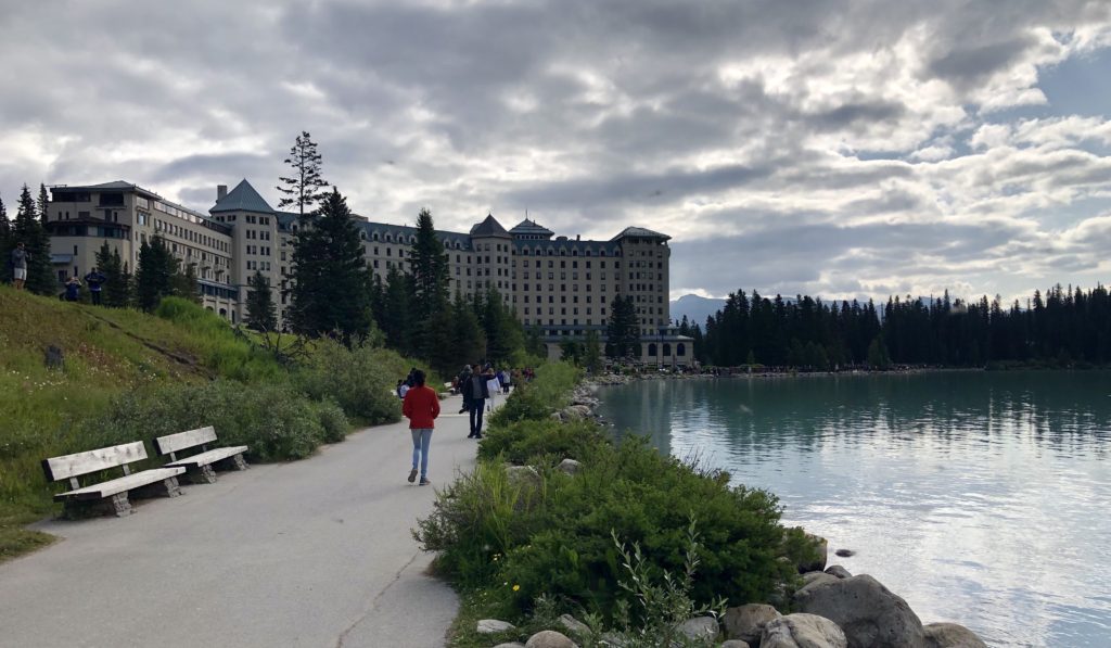 Walk along Lake Louise in Banff National Park, Canada