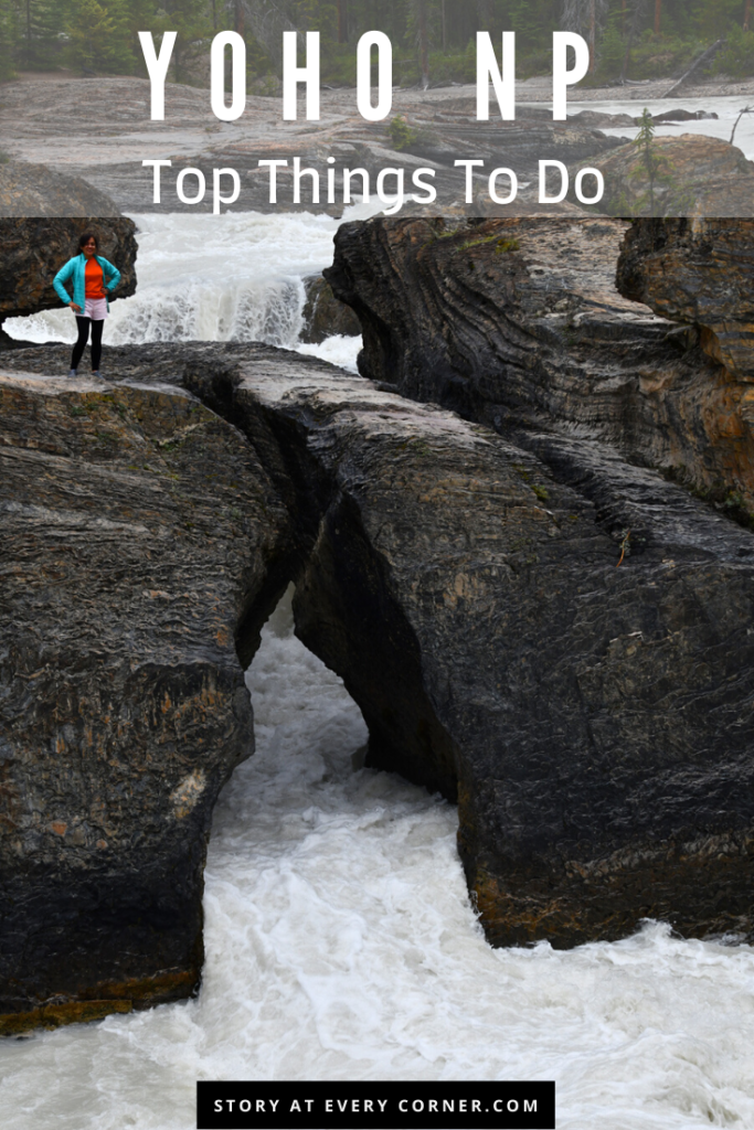 Yoho national park natural bridges on kicking horse river