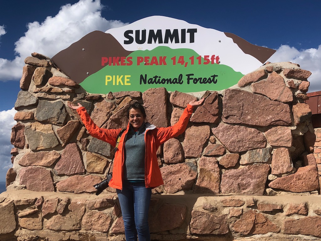 Pikes Peak summit, at 14,115 feet above sea level.