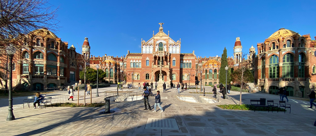 One more look at the main building from inside the courtyard. The white circular structures are staircase opening that lead to the underground hallways.