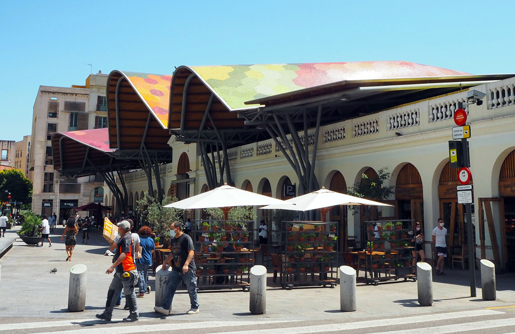 Santa Caterina Market in El Born in Barcelona, Spain. Architecture by Enric Miralles