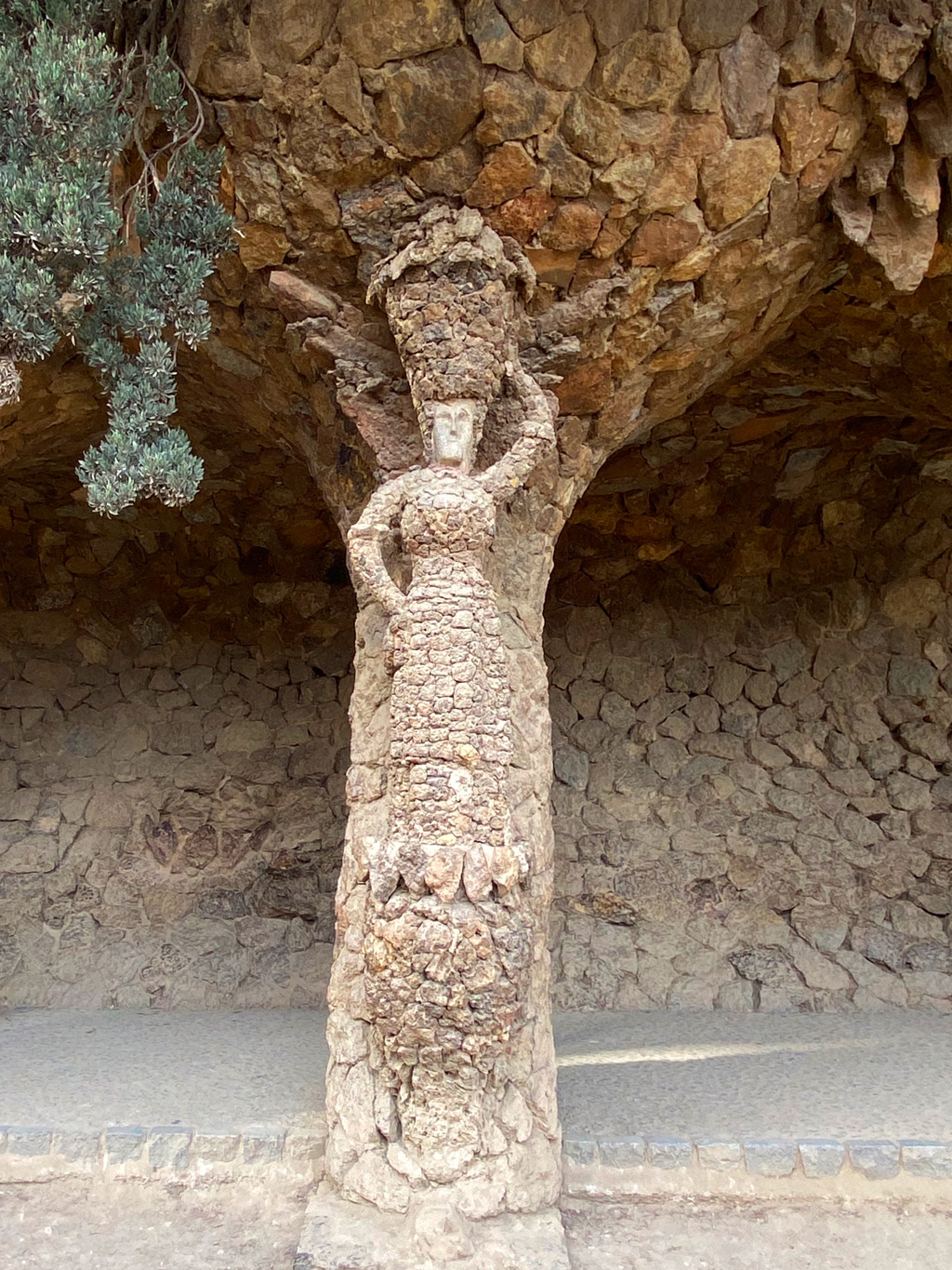 Park Güell woman by Antoni Gaudí