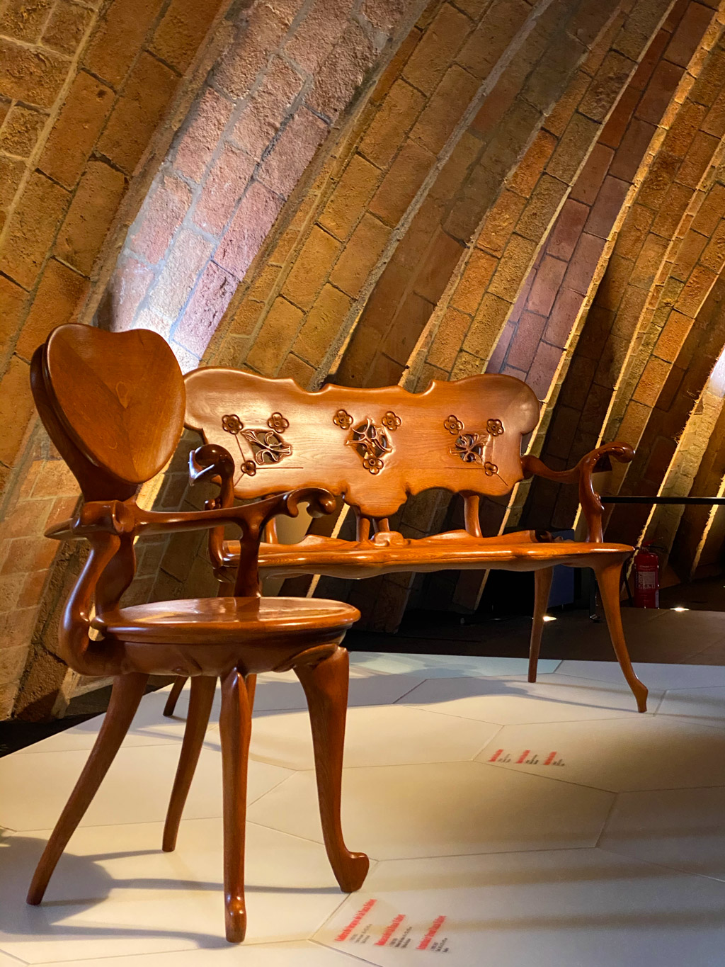 Gaudi's bench and chair designed for comfort.