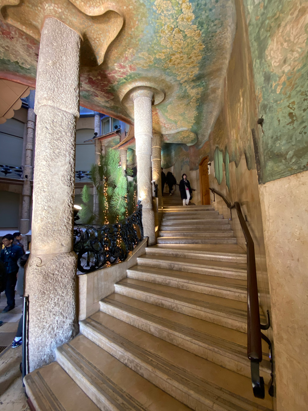 Stairs leading up to the Míla family apartment.