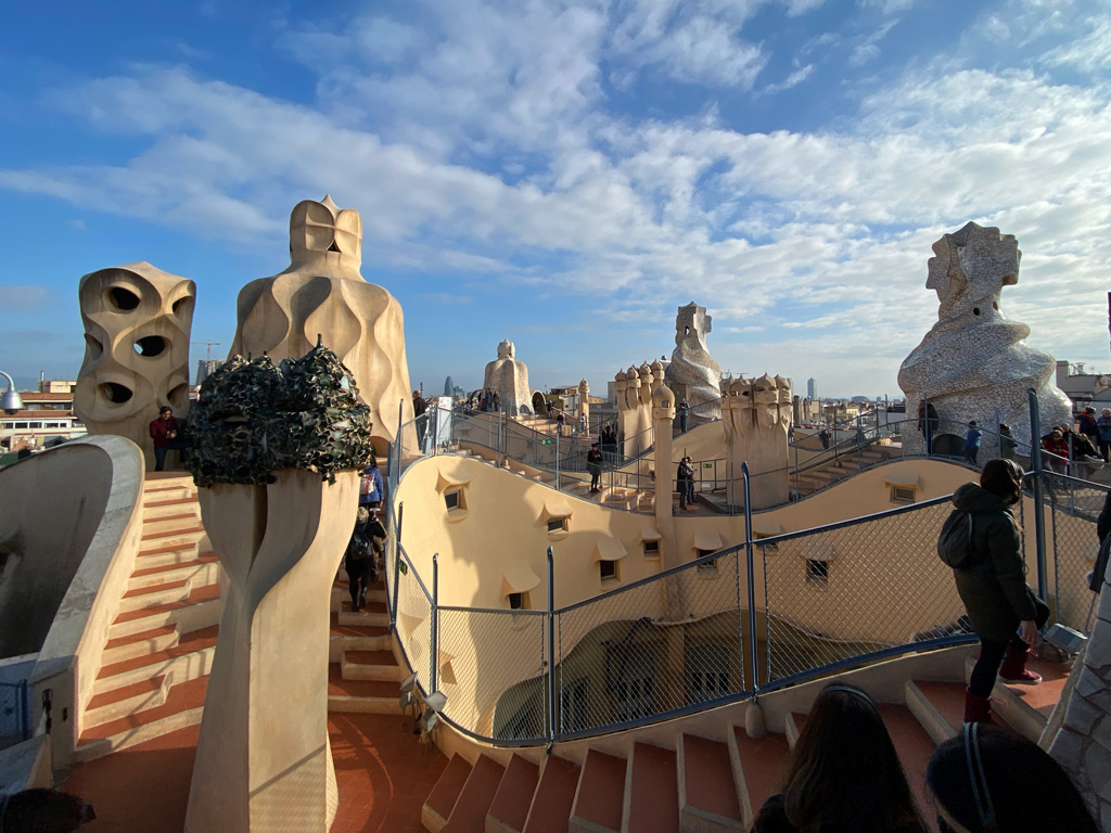 Casa Mila in Barcelona, Spain. Architecture by Antoni Gaudí