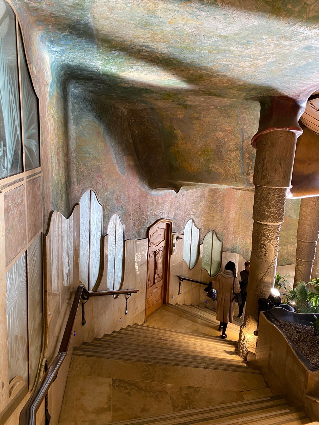 Stairs from the Míla family apartment to the Flower courtyard of Casa Míla.