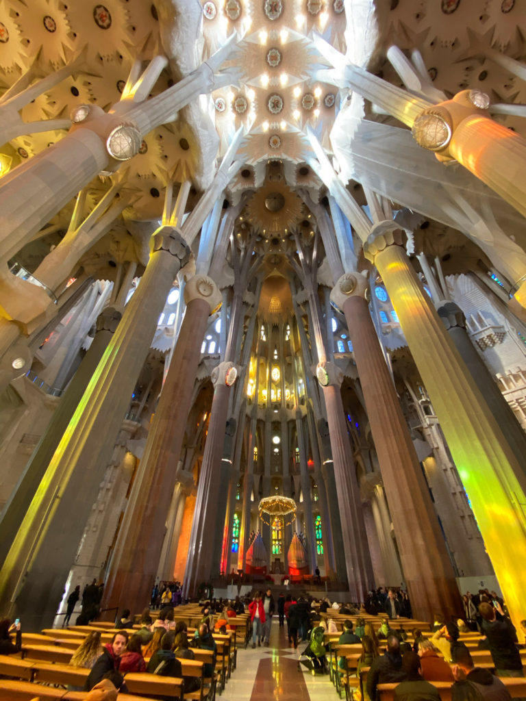 Inside La Sagrada Familia in Barcelona