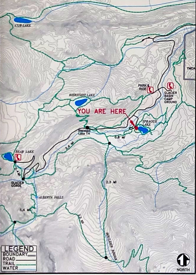 Trail map - Hiking trails around Bear Lake Road