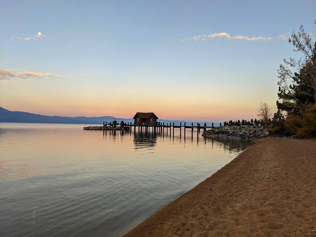 Sunrise at Zephyr Cove in Lake Tahoe, California