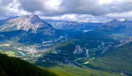 Bandd town looking down from Sulfur Mountain