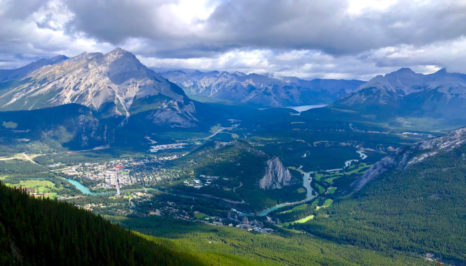 Bandd town looking down from Sulfur Mountain