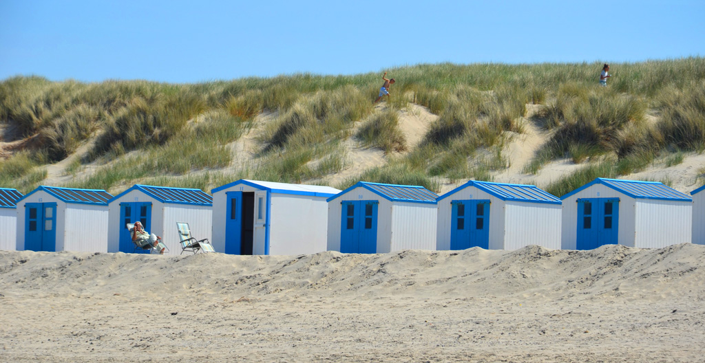 Social distancing on the beach during the covid-19 pandemic.