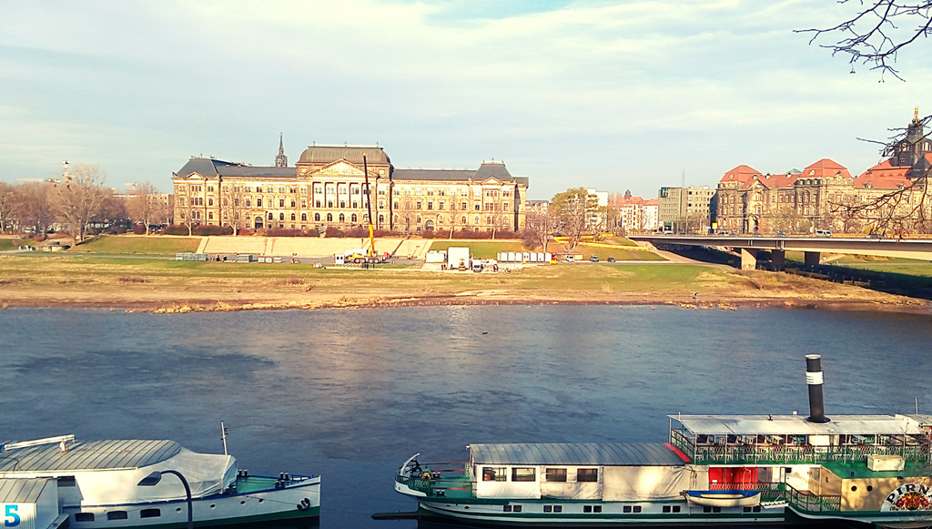 Bruhls Terrace in Dresden during covid-19 pandemic