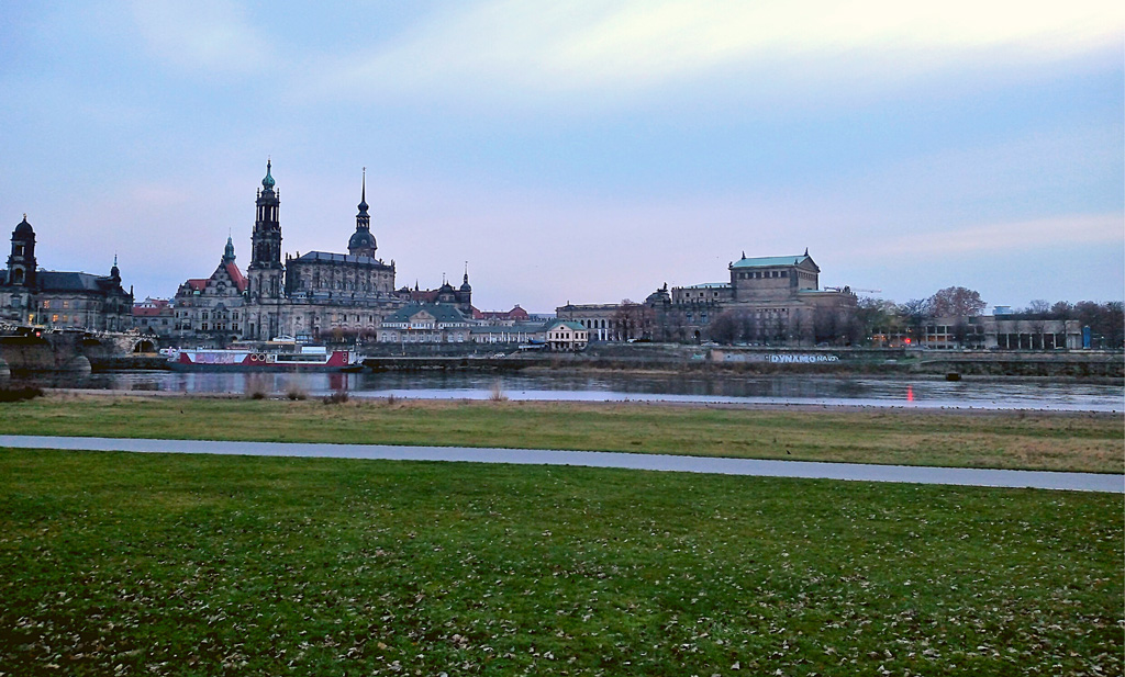 Canaletto Blick in Dresden, Germany during 2020 pandemic lockdowns