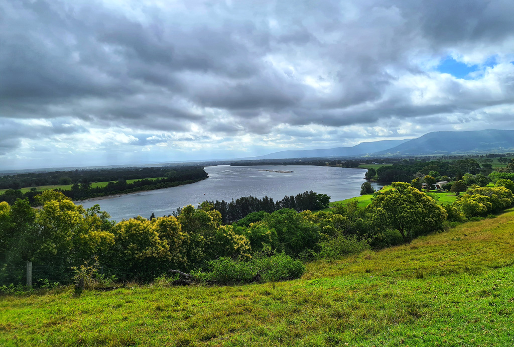 Shoalhaven River view from the Shoalhaven Wineries in Australia during the covid-19 pandemic.