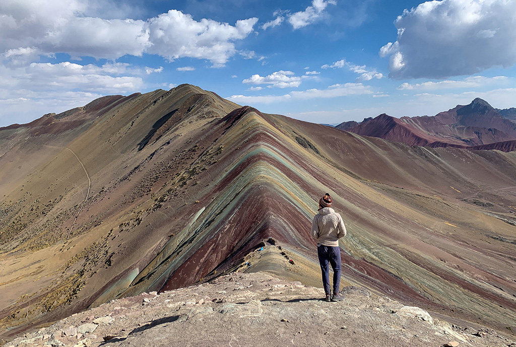 Peru's Rainbow Mountain with no Tourists during 2020 covid-19 pandamic shutdown of Peru