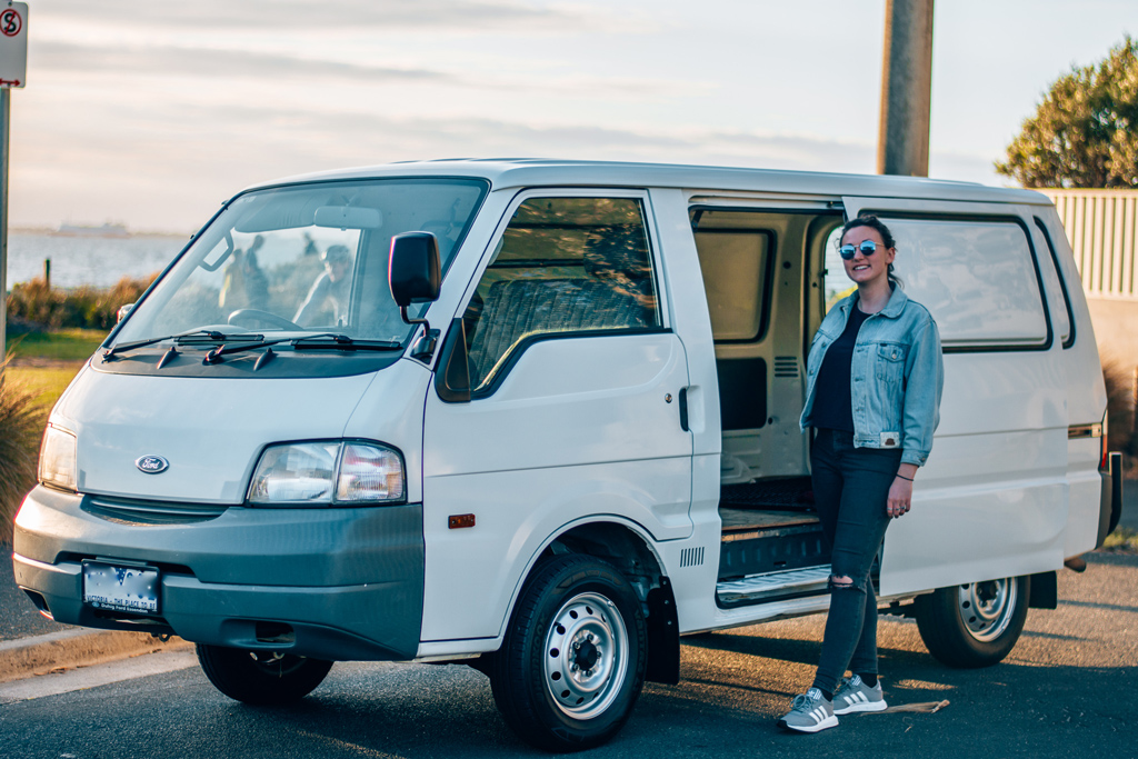 Camper van for living and working on the road while exploring Australia during covid-19 pandemic.