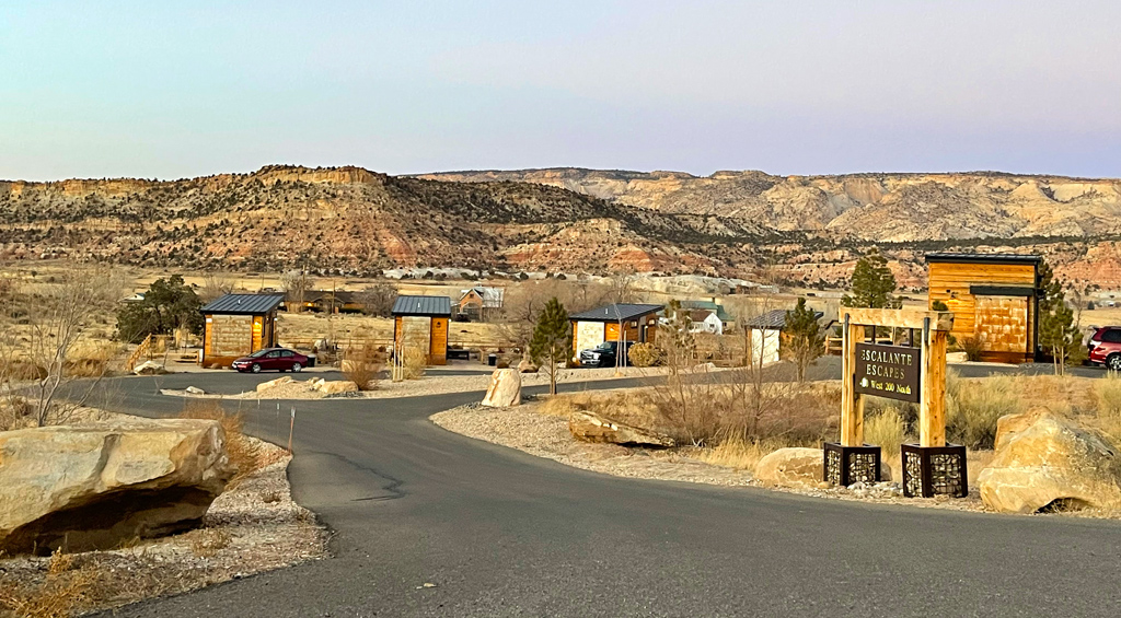 Entrance to Escalante Escape Tiny home in Utah