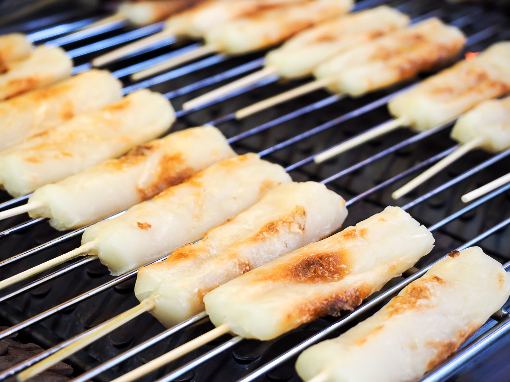 Grilled mochi, Taiwanese vegan food