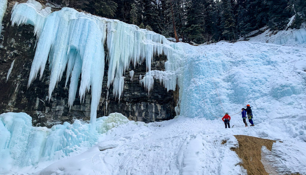 Johnston Canyon ice-walk in Banff national Park in winter