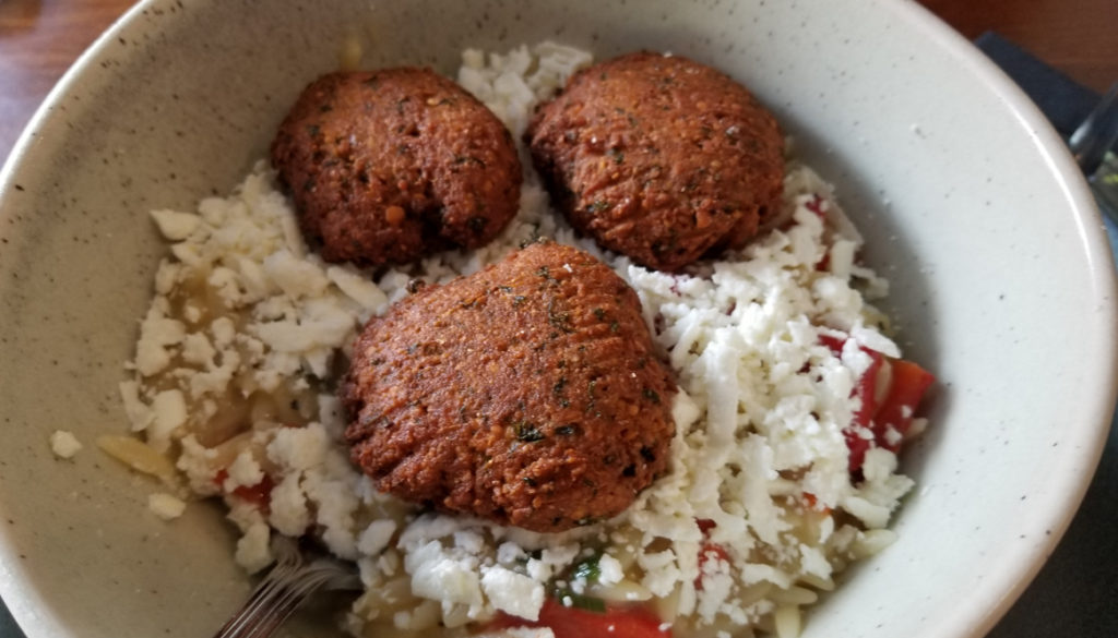 Falafel salad a vegetarian food option in South Florida