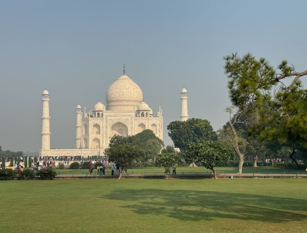 The Taj Mahal as seen from the gardens