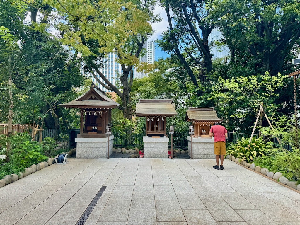 Three shrines at the back between the main shrine and the shop